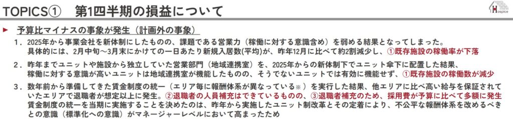 日本ホスピス決算説明資料